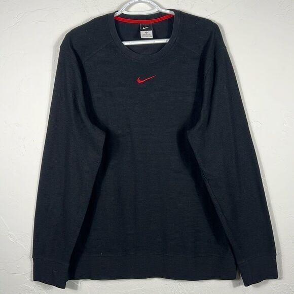 🔥🏀 Vintage NIKE Kobe Bryant Black Mamba Center Swoosh Knit Thermal L/S Shirt X - Picture 1 of 8